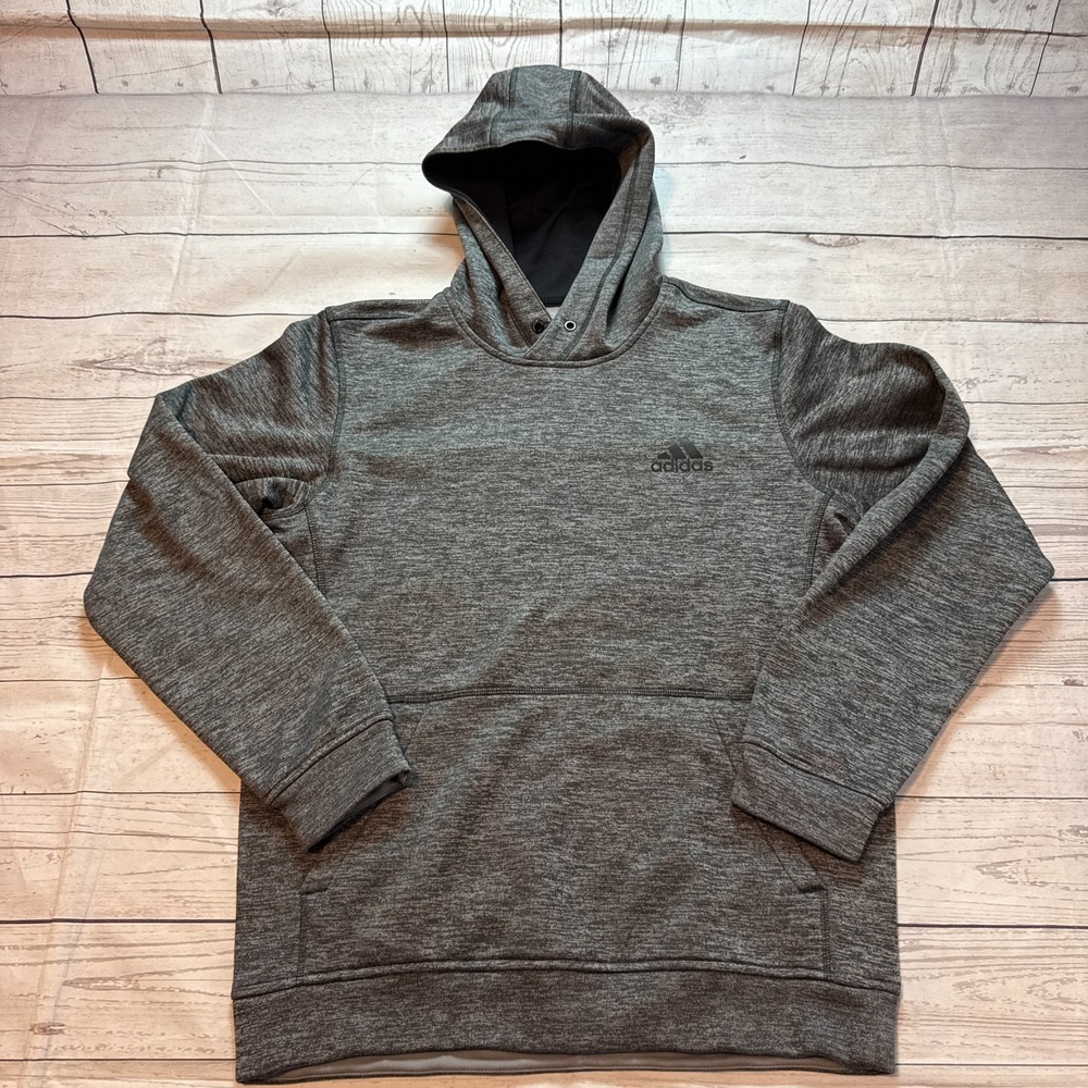 Adidas Climawarm Hoodie Pullover Logo Sweater Gray Men's Size Medium